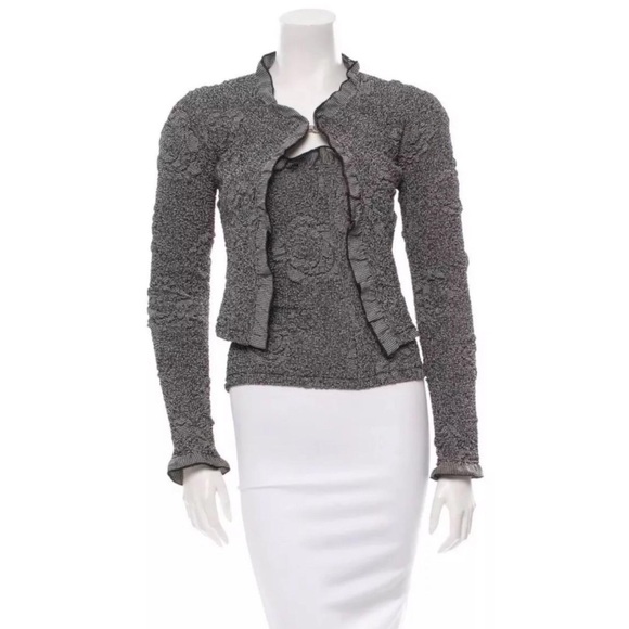 CHANEL Jackets & Blazers - CHANEL Camellia Plisse Tank Jacket Twinset
